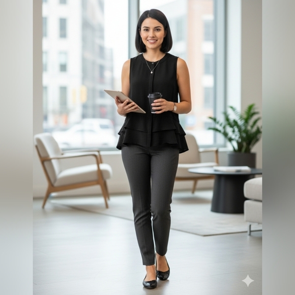 Simply Vera Vera Wang Black Layered Tank Top - Picture 7 of 8